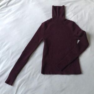 Zara burgundy red ribbed turtleneck